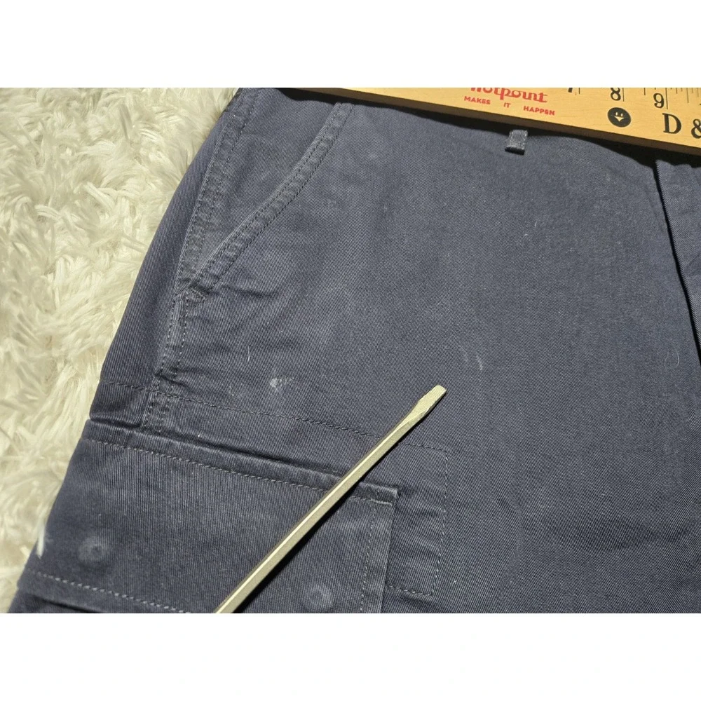 Levis Mens Navy Blue‎ Ripstop Cargo Shorts Size W34 Distressed Pockets